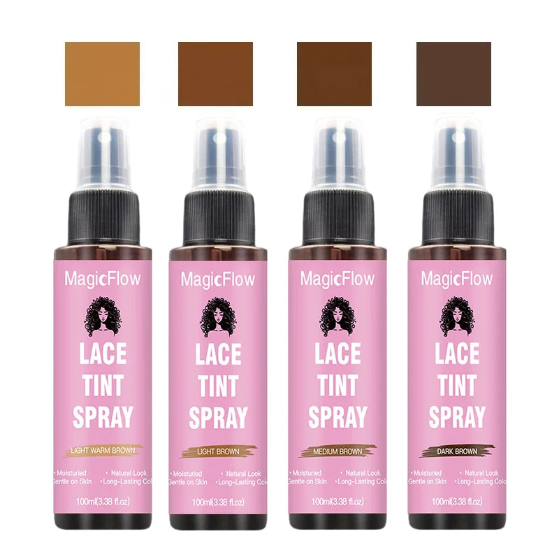 100ml/3.38fl.oz Lace Wig Tint Spray - Dark Brown, Medium Brown, Light Brown, Light Warm Brown, Quick-Drying