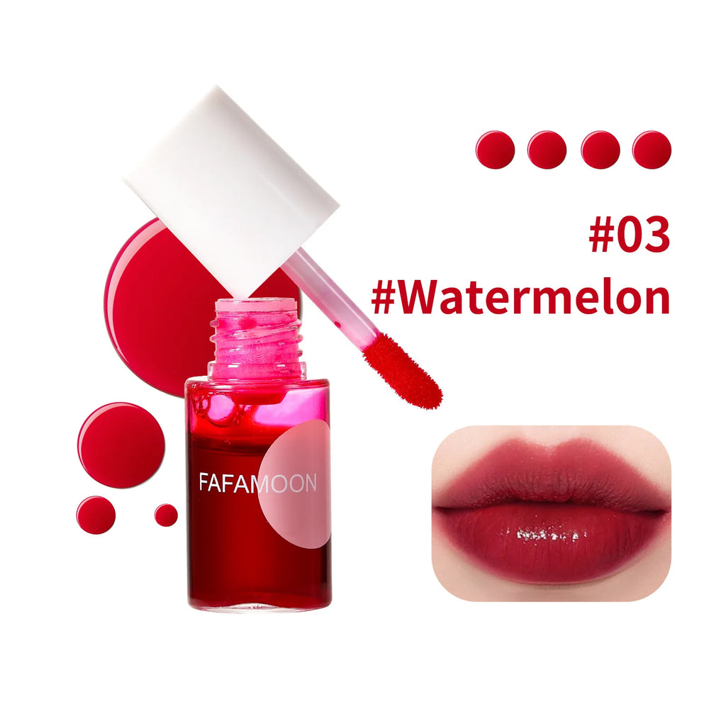 Fruity Lip Tint Water Gloss Tint, Moisturizing Waterproof Liquid Lipstick, Non-Stick, High Pigment, Long-Lasting Vibrant Colors