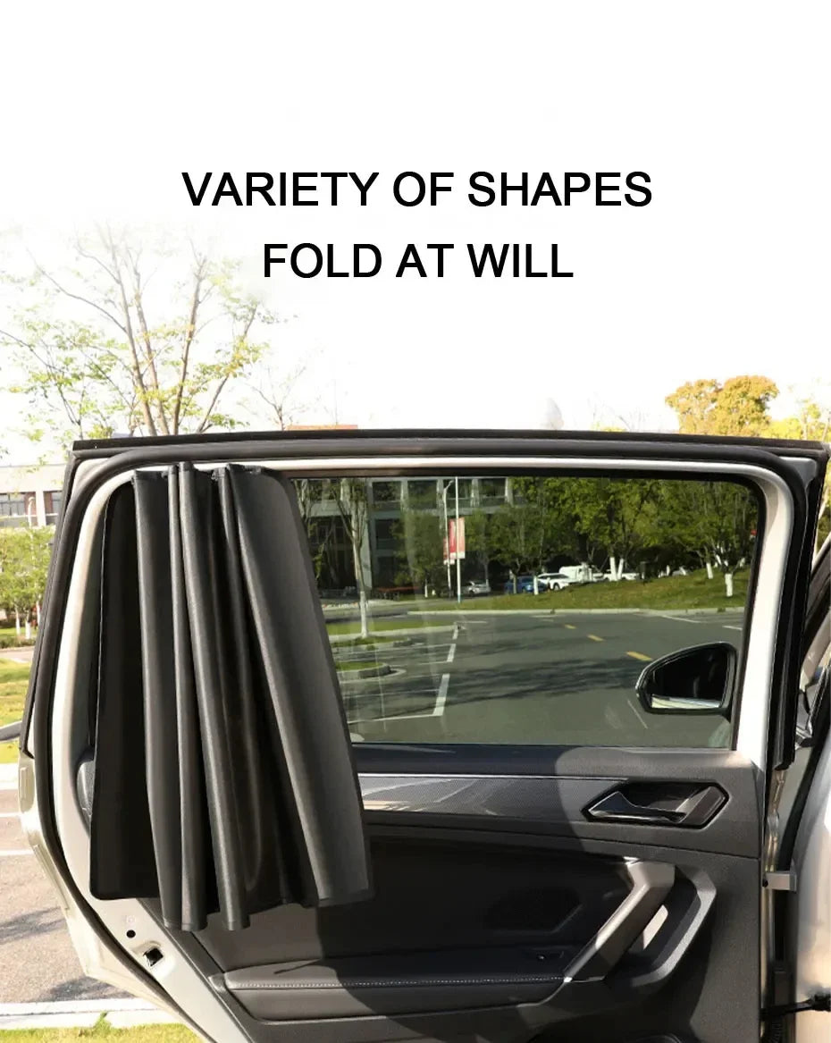 2Pcs Privacy Curtains UV Reflection Anti Glare UV Block Sunshade for Front/Back Window
