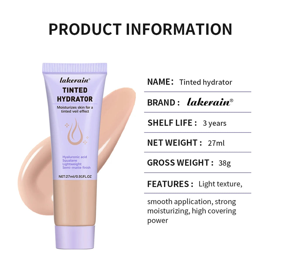 Lakerain Tinted Hydrator Buildable Coverage Intense Moisturizing  Even Skin Tone Semi-matte Finish Makeup Moisturizing Cream