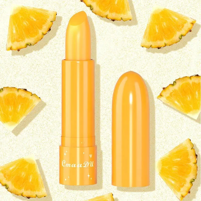 6Color Waterproof Fruit Color Tinted Shine Changing Moisturizing Nourishing Glow Play Lip Balm lipstick Colour Care
