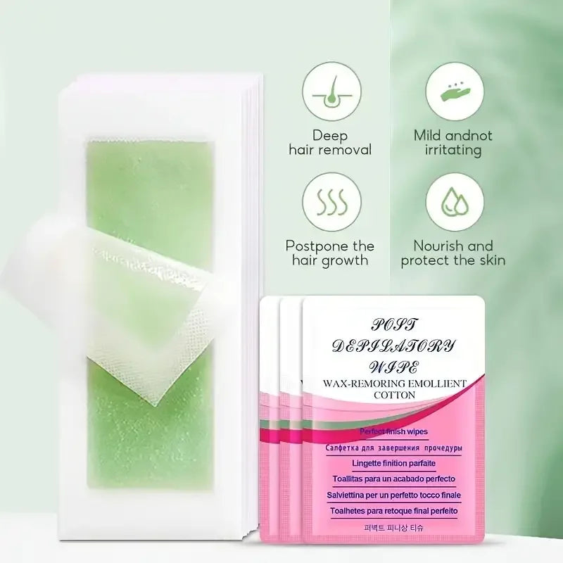 6/20PCS Hair Removal Wax Strips, Cold Wax Paper for Face, Arm, Leg & Body, Skin-Friendly, Long-Lasting, Unisex, Certified