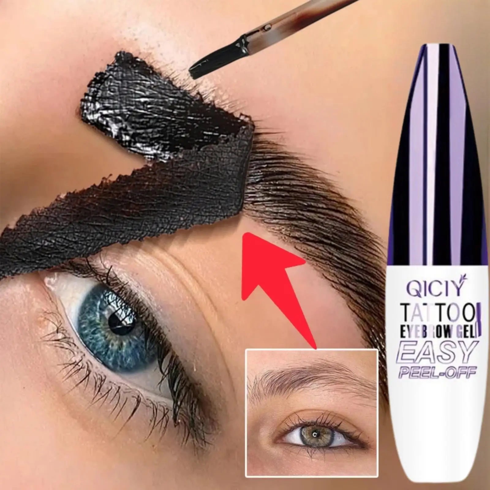 Dyeing Eye Brow Tattoo Tint Peel Off Eyebrow Eyeliner Freckles Dye Cream Waterproof Eyebrow Enhancer Gel Make Up Cosmetic Tool