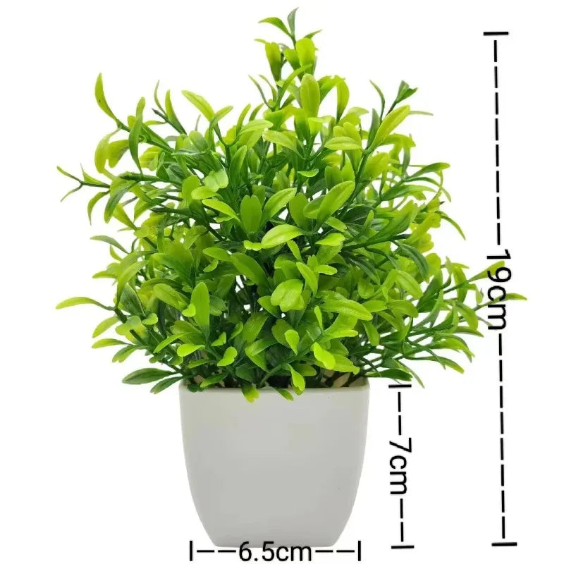 1PC Artificial Plant with Plastic Pot Fake Greenery for Home Office Desk Living Room Bedroom Decor No Maintenance Required