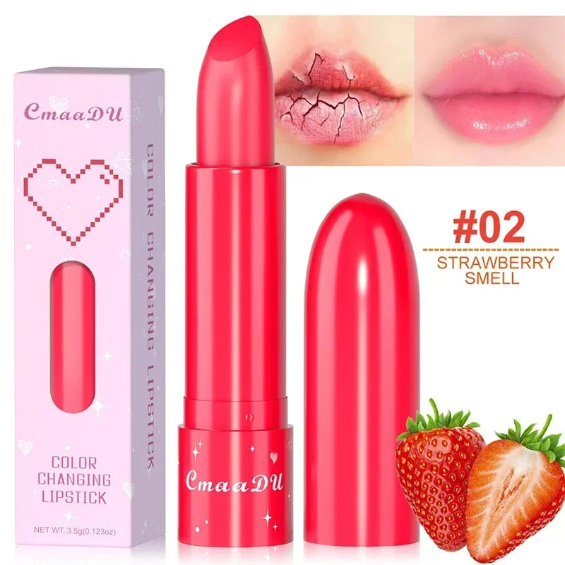 6Color Waterproof Fruit Color Tinted Shine Changing Moisturizing Nourishing Glow Play Lip Balm lipstick Colour Care