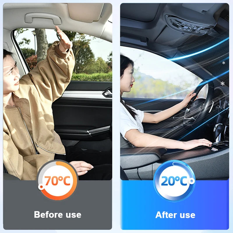 SEAMETAL Summer Windshield Cover UV Reflective Sun Shade Waterproof 4-Season Universal Sun Protection Cover Winter Snow Shield