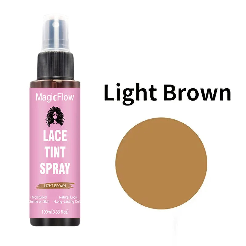100ml/3.38fl.oz Lace Wig Tint Spray - Dark Brown, Medium Brown, Light Brown, Light Warm Brown, Quick-Drying