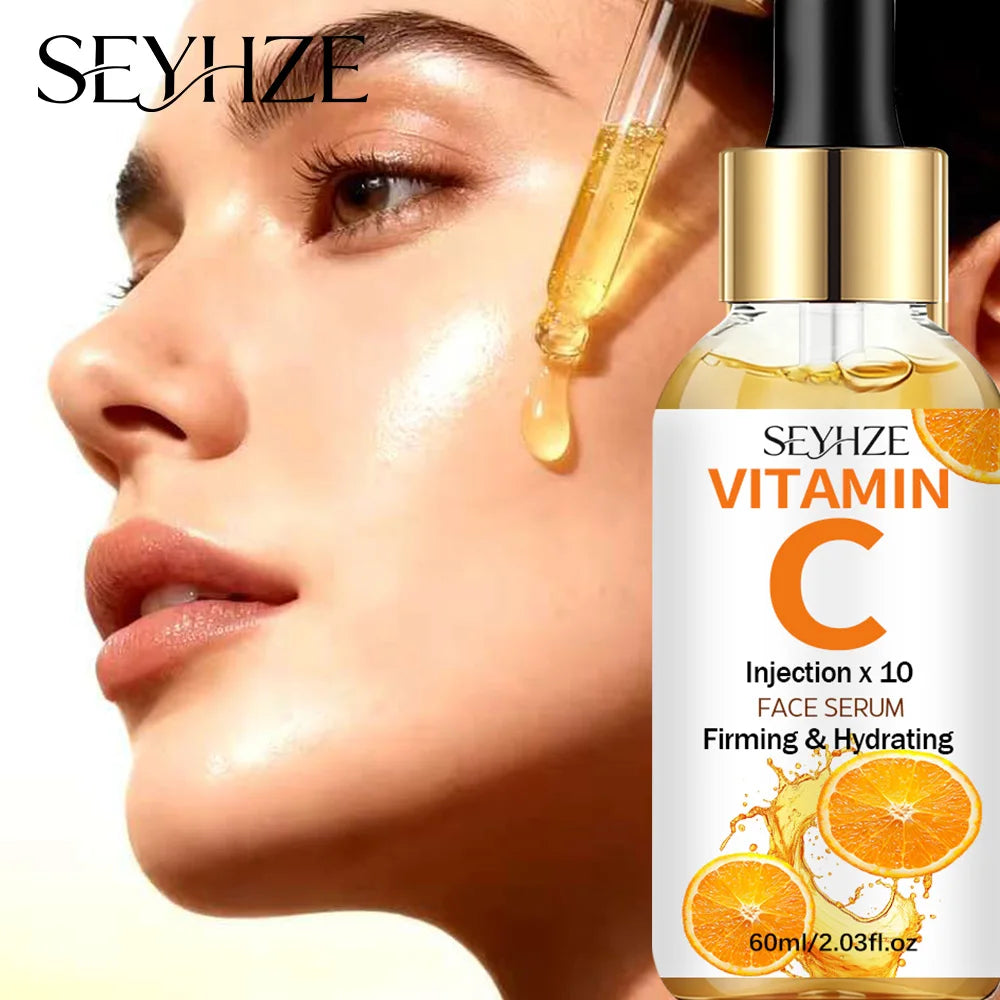 SEYHZE Collagen Vitamin C Essence Liquid 40ml/60ml Day And Night Skincare for Sensitive Dry Skin Oil-Control Moisturizing Anti-A
