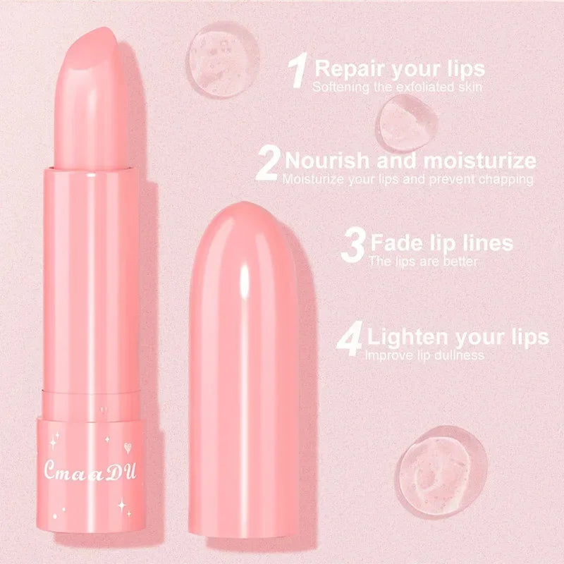 6Color Waterproof Fruit Color Tinted Shine Changing Moisturizing Nourishing Glow Play Lip Balm lipstick Colour Care
