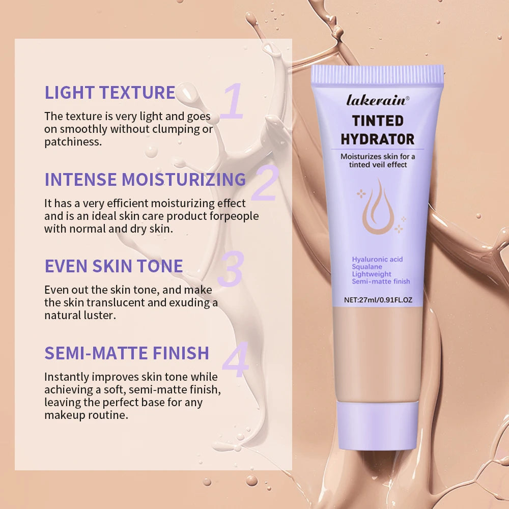 Lakerain Tinted Hydrator Buildable Coverage Intense Moisturizing  Even Skin Tone Semi-matte Finish Makeup Moisturizing Cream