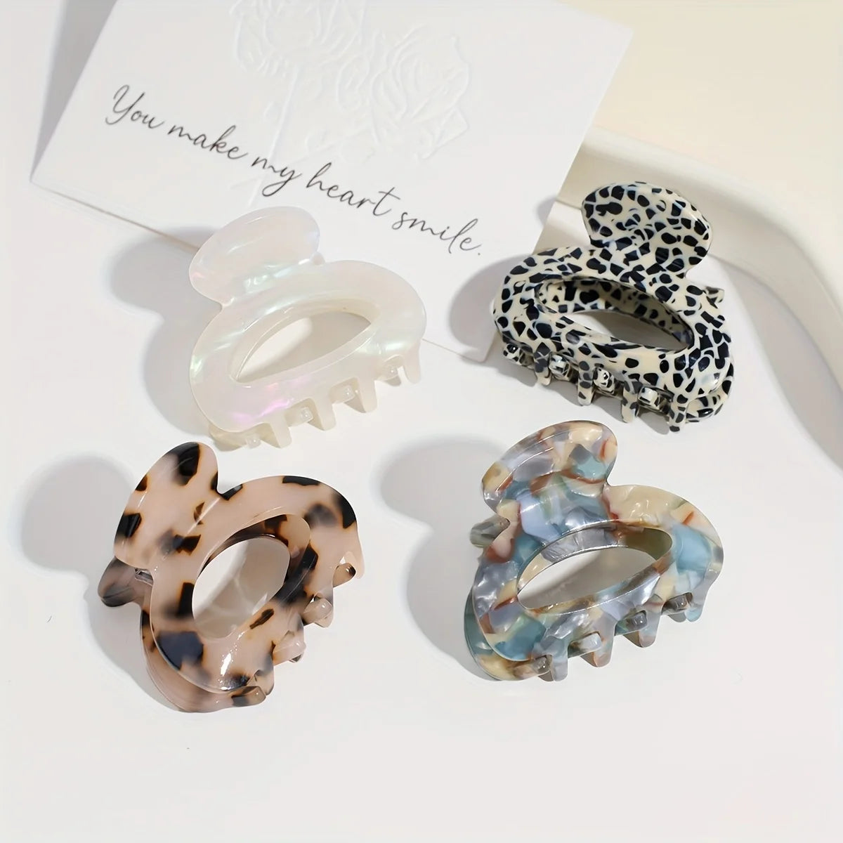 Elegant Sweet Small Oval Hair Claw Clip for Women Secure Grip Hair Accessories Ponytails Cute Hair Clips Sophisticated Style