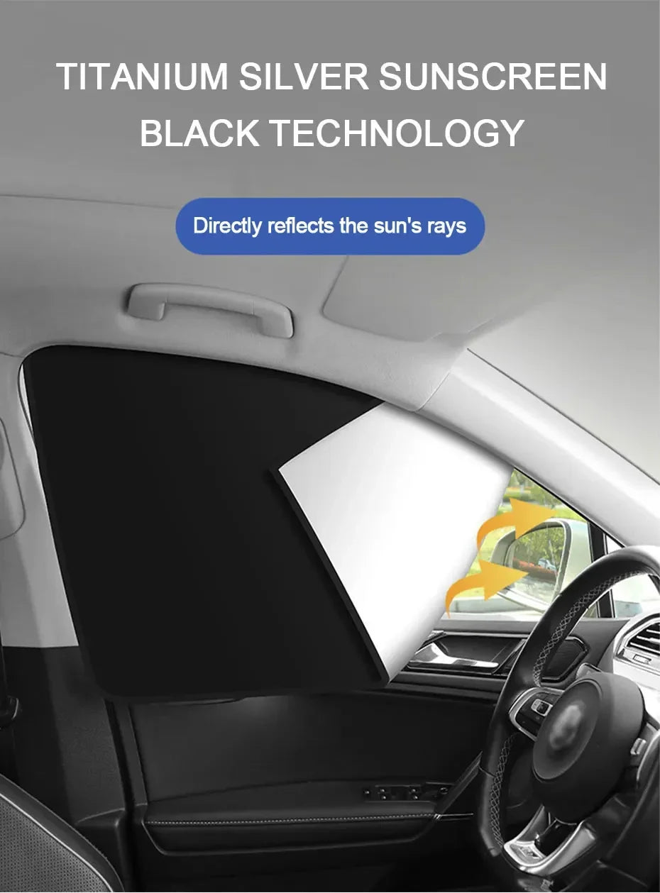 2Pcs Privacy Curtains UV Reflection Anti Glare UV Block Sunshade for Front/Back Window