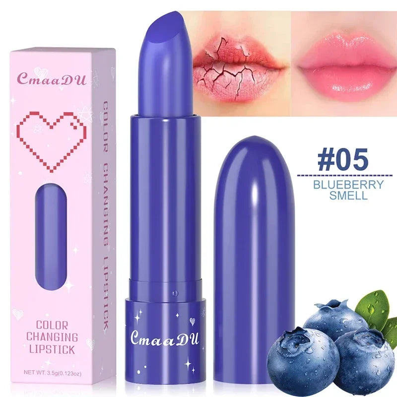 6Color Waterproof Fruit Color Tinted Shine Changing Moisturizing Nourishing Glow Play Lip Balm lipstick Colour Care
