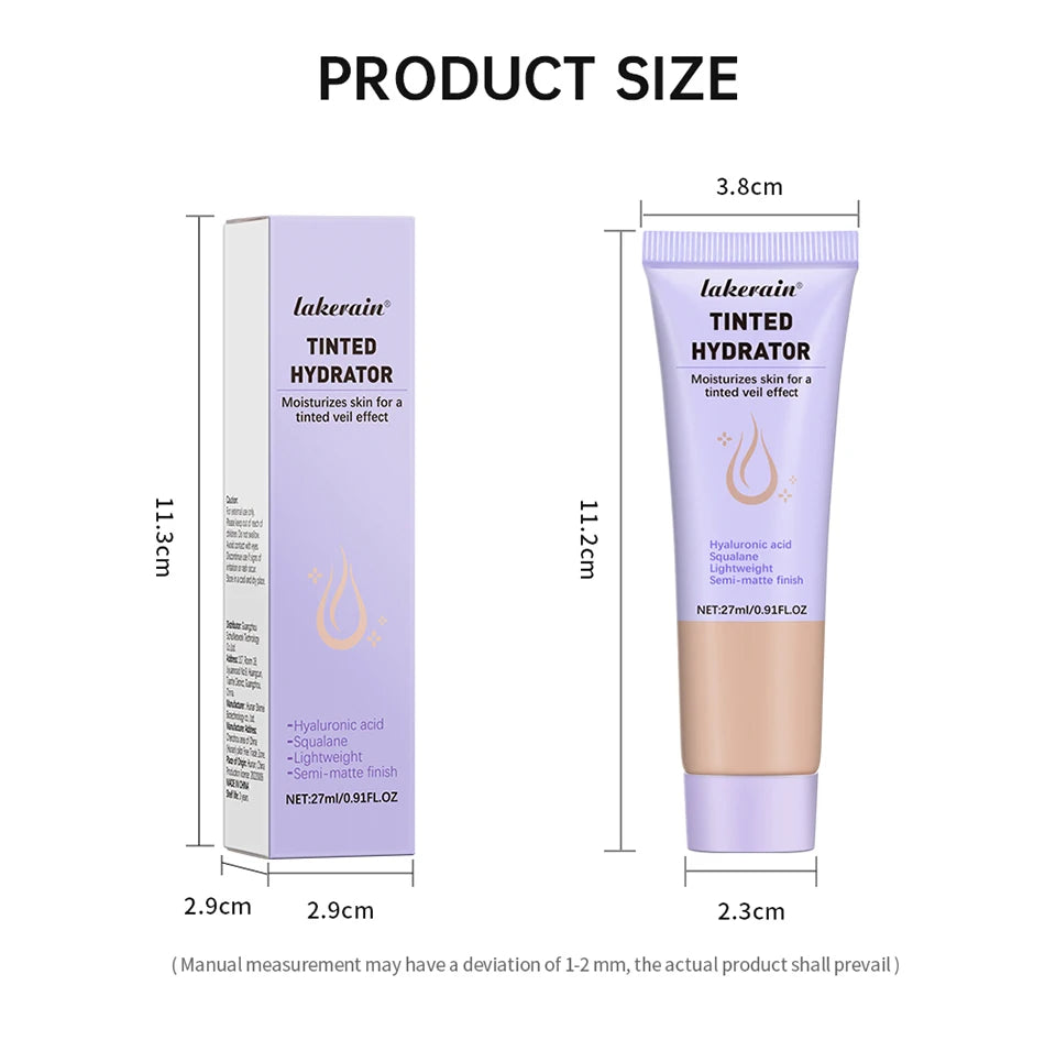 Lakerain Tinted Hydrator Buildable Coverage Intense Moisturizing  Even Skin Tone Semi-matte Finish Makeup Moisturizing Cream
