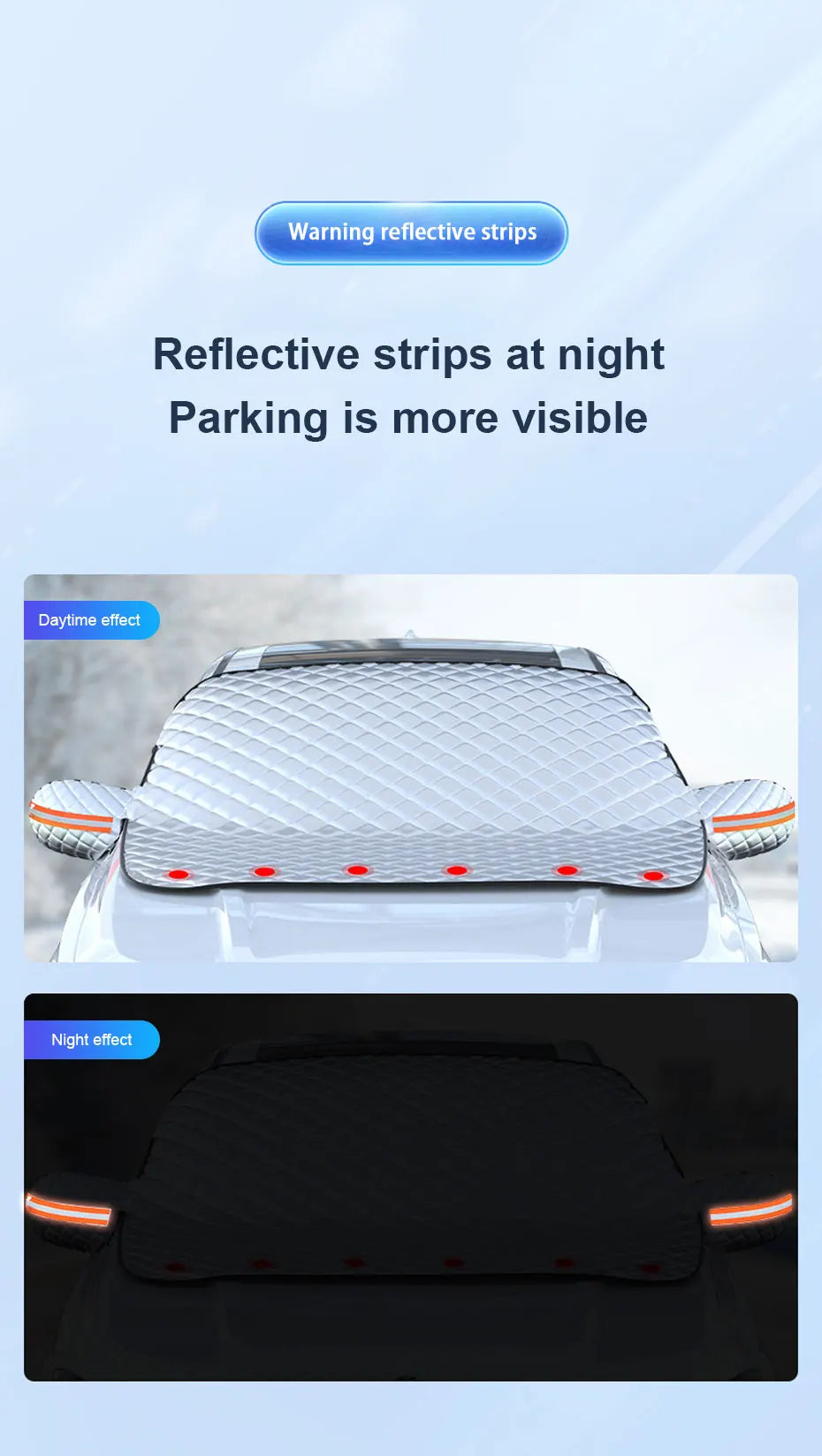 SEAMETAL Summer Windshield Cover UV Reflective Sun Shade Waterproof 4-Season Universal Sun Protection Cover Winter Snow Shield