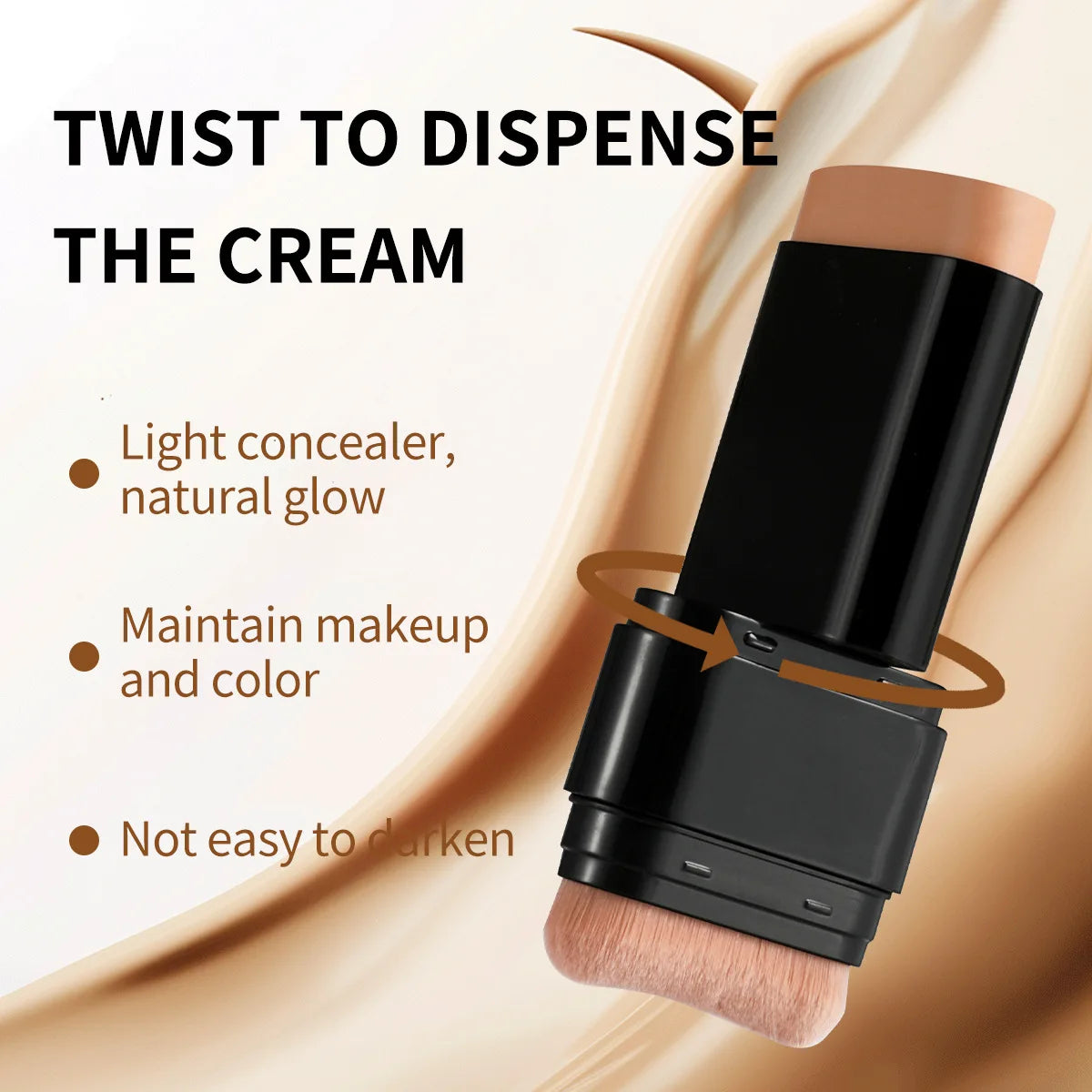 TVLV Skin Tint Stick Long Lasting Lightweight Waterproof Concealer Foundation Cream Flawless Tinted Face Contour Stick Makeup