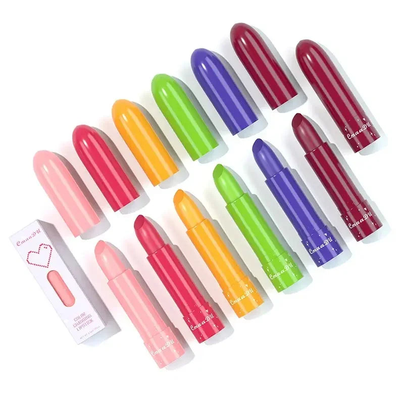 6Color Waterproof Fruit Color Tinted Shine Changing Moisturizing Nourishing Glow Play Lip Balm lipstick Colour Care
