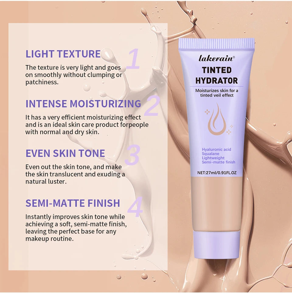 Lakerain Tinted Hydrator Buildable Coverage Intense Moisturizing  Even Skin Tone Semi-matte Finish Makeup Moisturizing Cream