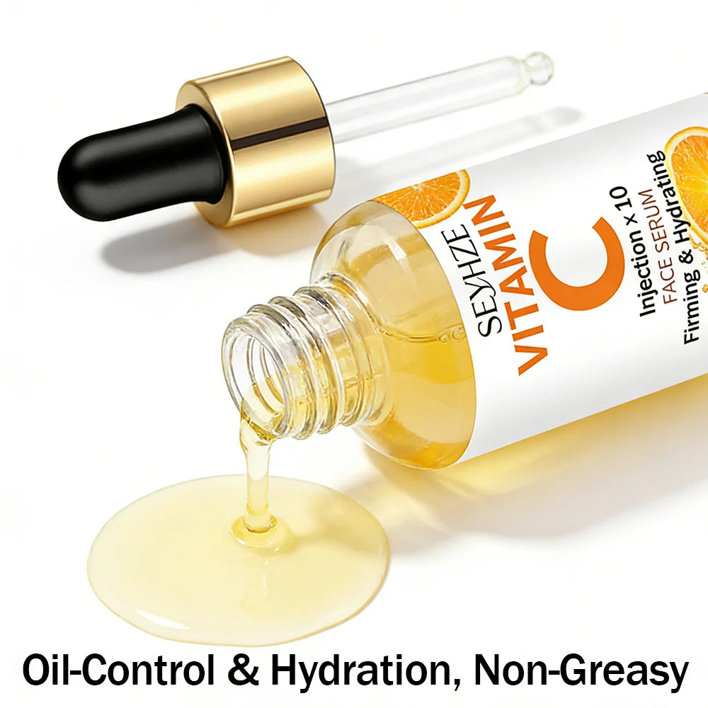SEYHZE Collagen Vitamin C Essence Liquid 40ml/60ml Day And Night Skincare for Sensitive Dry Skin Oil-Control Moisturizing Anti-A