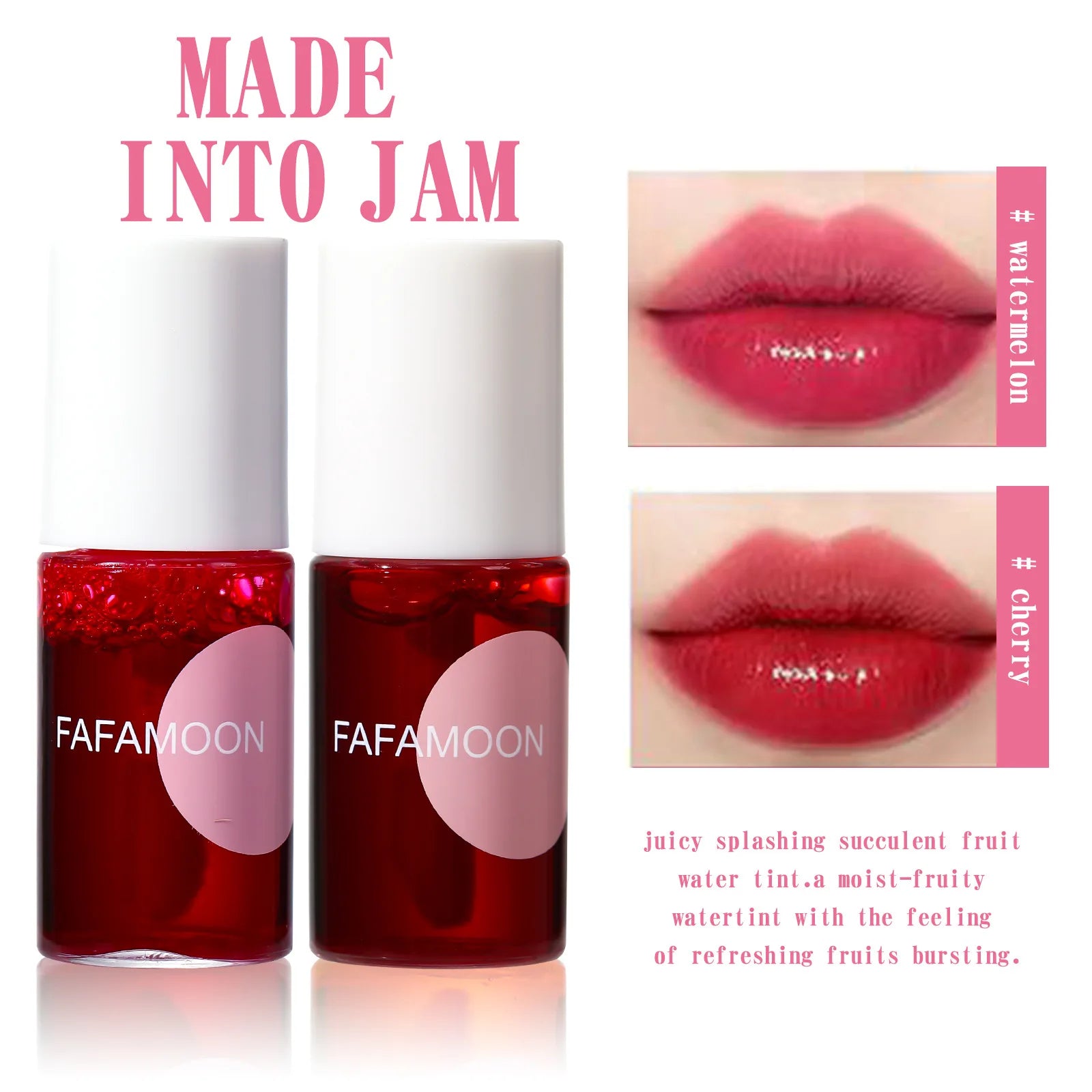 Fruity Lip Tint Water Gloss Tint, Moisturizing Waterproof Liquid Lipstick, Non-Stick, High Pigment, Long-Lasting Vibrant Colors