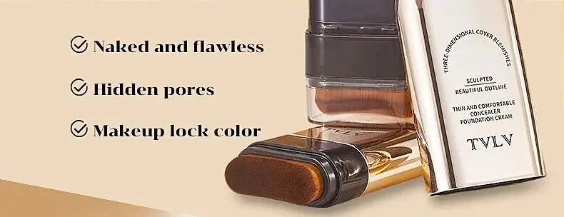 TVLV Skin Tint Stick Long Lasting Lightweight Waterproof Concealer Foundation Cream Flawless Tinted Face Contour Stick Makeup