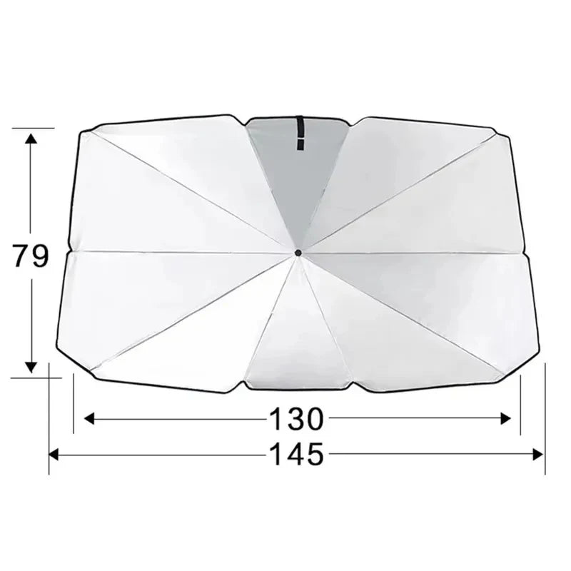 Foldable Car Windshield Sunshade Umbrella, Silver Glue UV Protection Heat Insulation Portable Car Sunscreen Accessory