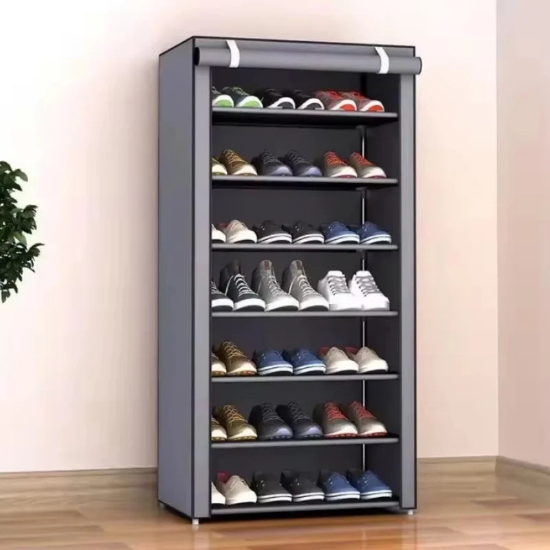 6/8/10 Layers Shoe Rack Organizer Dustproof Shoe Cabinet Multilayer Nonwoven Home Furniture Space-saving Cabinets Shoes Shelf