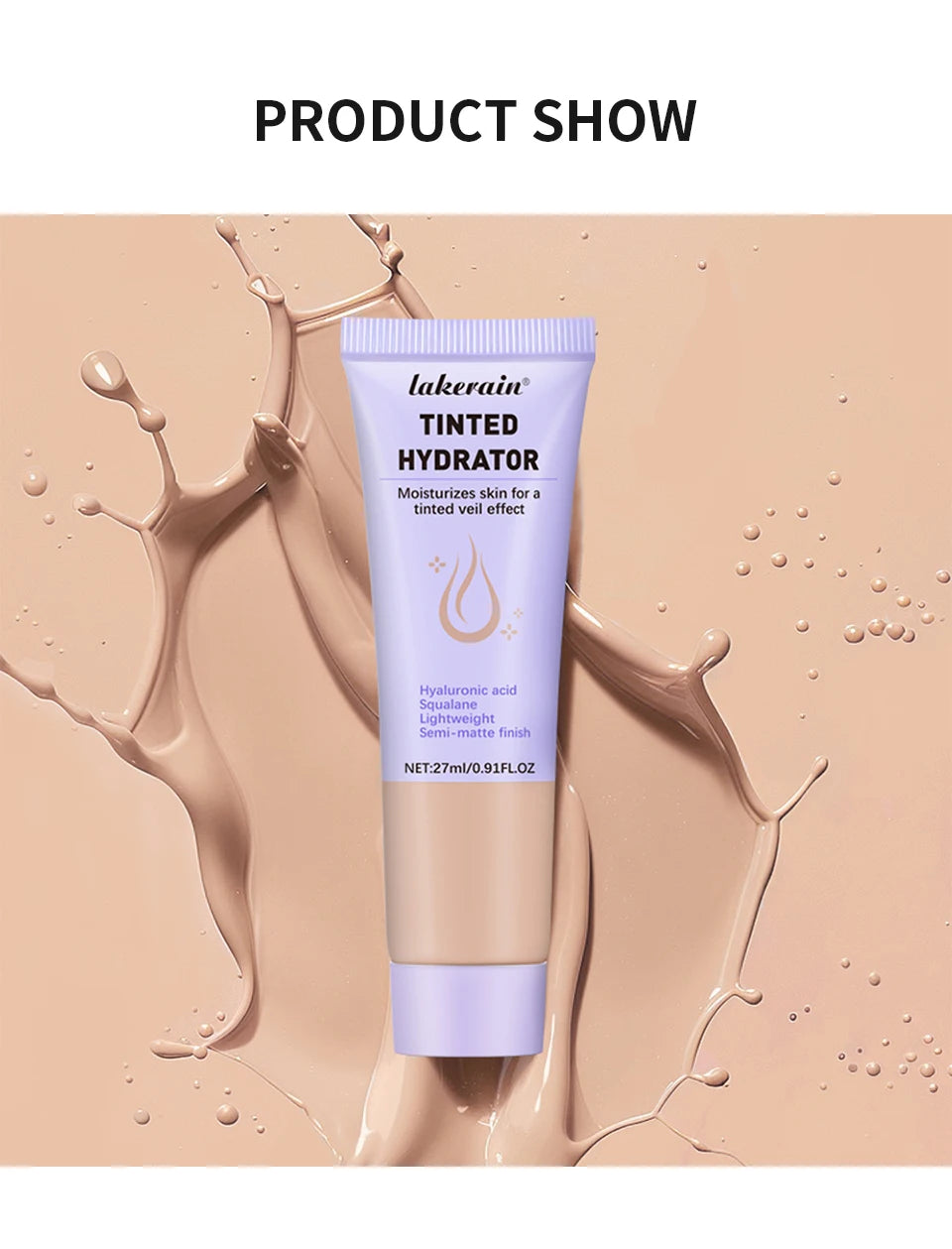 Lakerain Tinted Hydrator Buildable Coverage Intense Moisturizing  Even Skin Tone Semi-matte Finish Makeup Moisturizing Cream