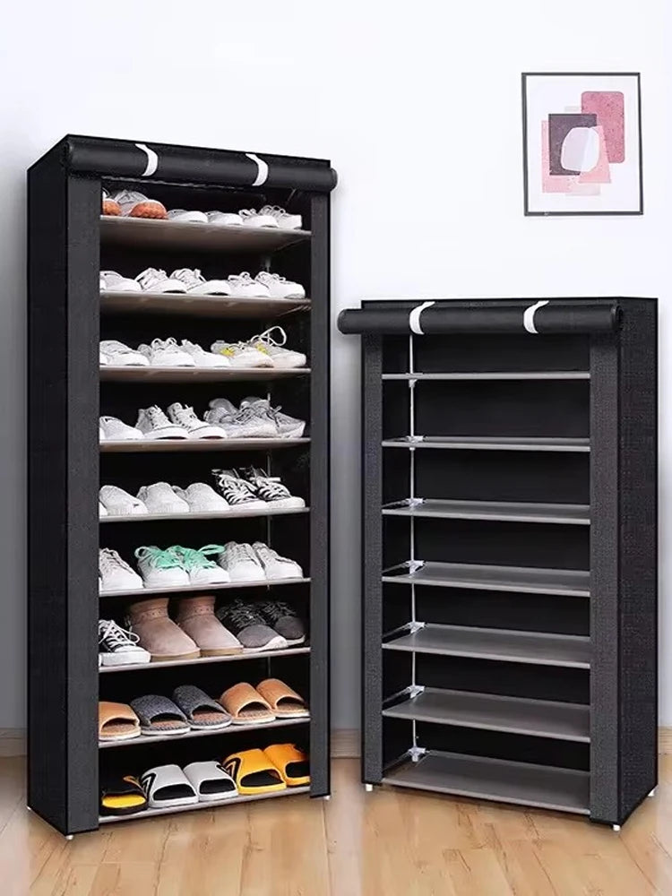 6/8/10 Layers Shoe Rack Organizer Dustproof Shoe Cabinet Multilayer Nonwoven Home Furniture Space-saving Cabinets Shoes Shelf