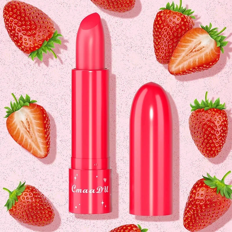 6Color Waterproof Fruit Color Tinted Shine Changing Moisturizing Nourishing Glow Play Lip Balm lipstick Colour Care