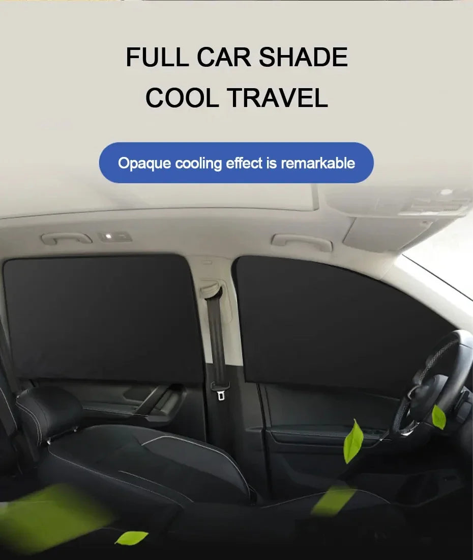 2Pcs Privacy Curtains UV Reflection Anti Glare UV Block Sunshade for Front/Back Window