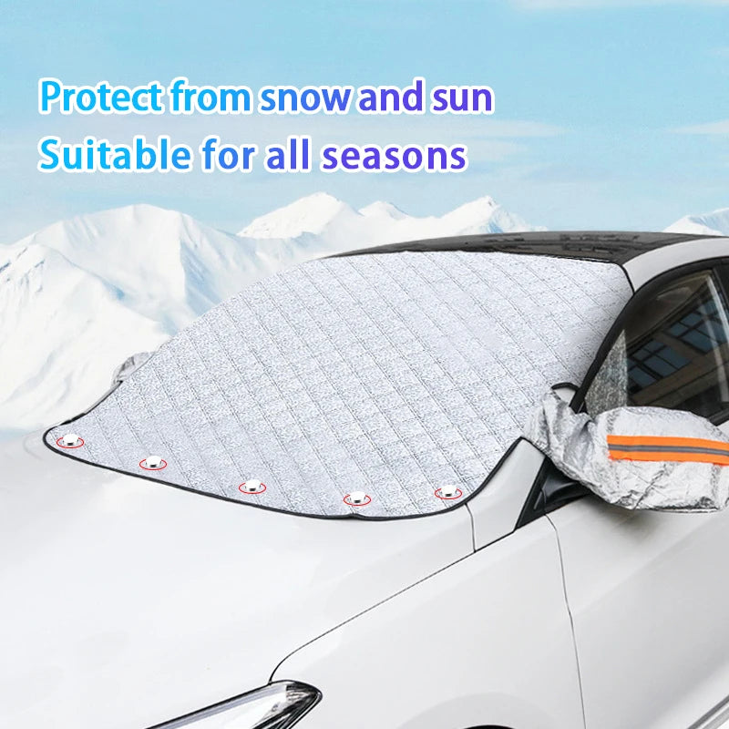 SEAMETAL Summer Windshield Cover UV Reflective Sun Shade Waterproof 4-Season Universal Sun Protection Cover Winter Snow Shield