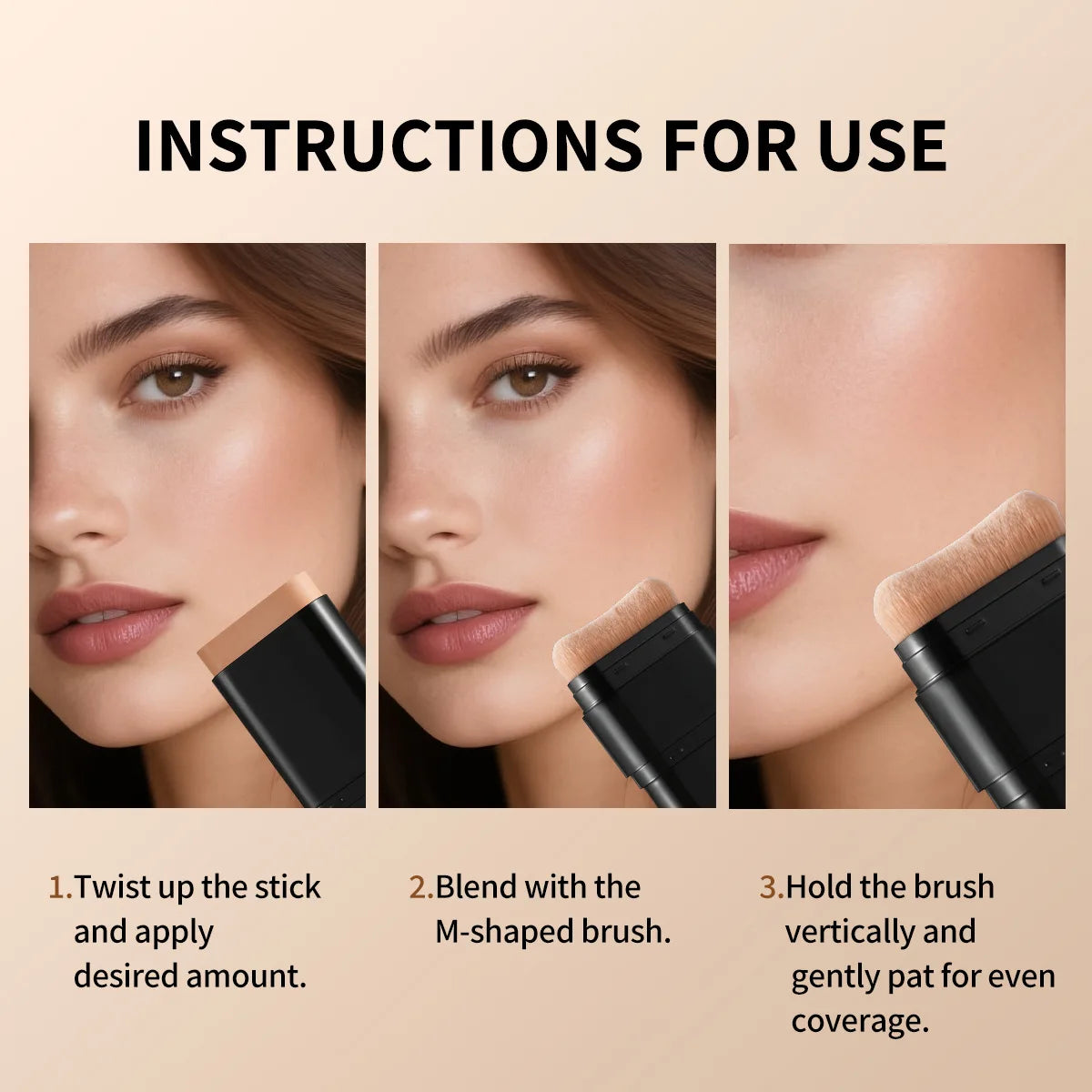 TVLV Skin Tint Stick Long Lasting Lightweight Waterproof Concealer Foundation Cream Flawless Tinted Face Contour Stick Makeup