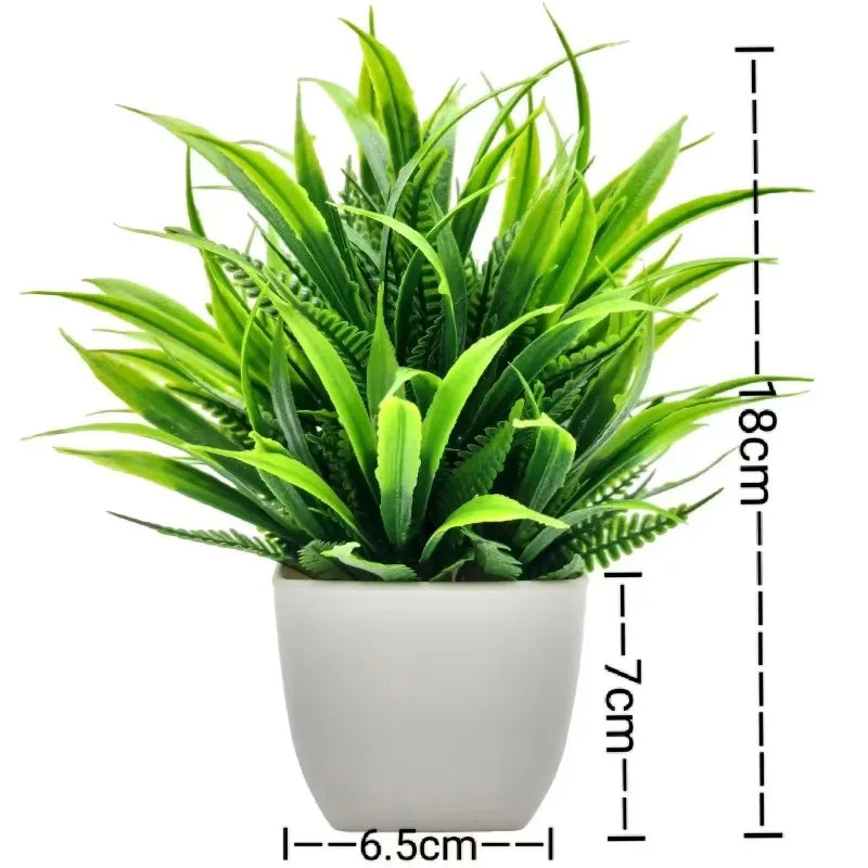 1PC Artificial Plant with Plastic Pot Fake Greenery for Home Office Desk Living Room Bedroom Decor No Maintenance Required