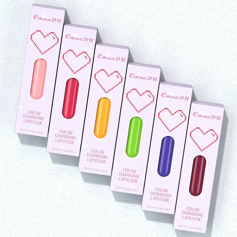 6Color Waterproof Fruit Color Tinted Shine Changing Moisturizing Nourishing Glow Play Lip Balm lipstick Colour Care