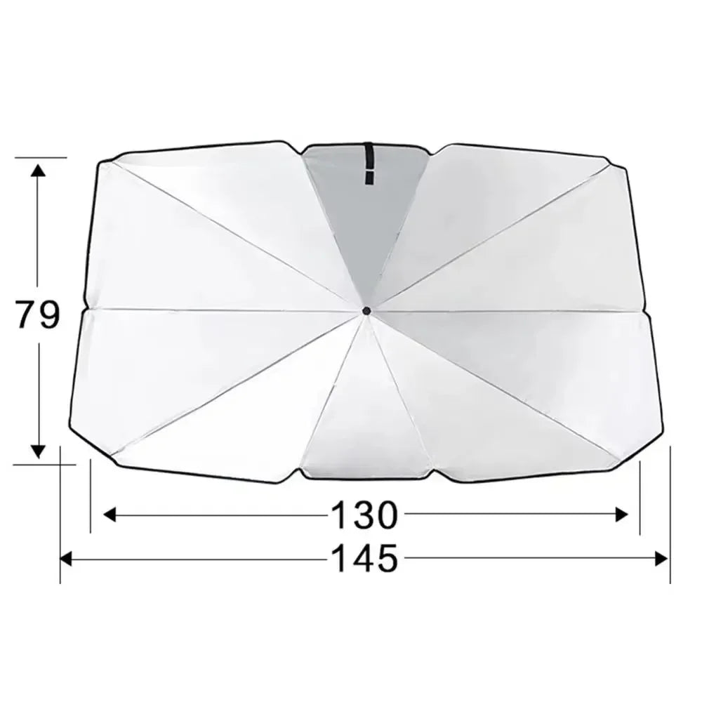 Foldable Car Windshield Sunshade Umbrella, Silver Glue UV Protection Heat Insulation Portable Car Sunscreen Accessory