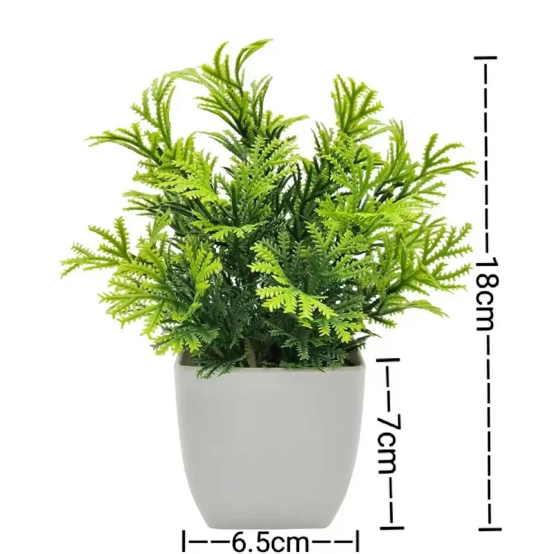 1PC Artificial Plant with Plastic Pot Fake Greenery for Home Office Desk Living Room Bedroom Decor No Maintenance Required