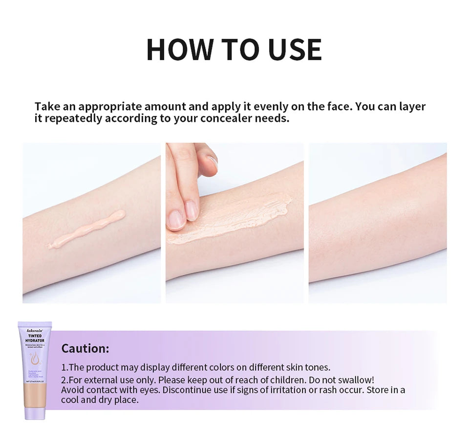 Lakerain Tinted Hydrator Buildable Coverage Intense Moisturizing  Even Skin Tone Semi-matte Finish Makeup Moisturizing Cream