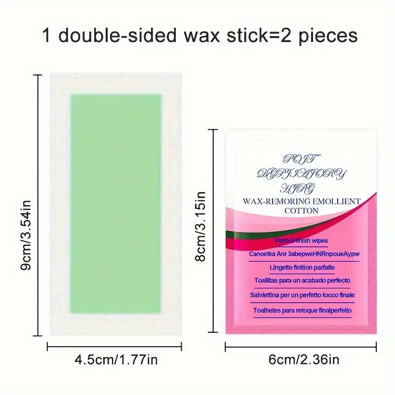 6/20PCS Hair Removal Wax Strips, Cold Wax Paper for Face, Arm, Leg & Body, Skin-Friendly, Long-Lasting, Unisex, Certified