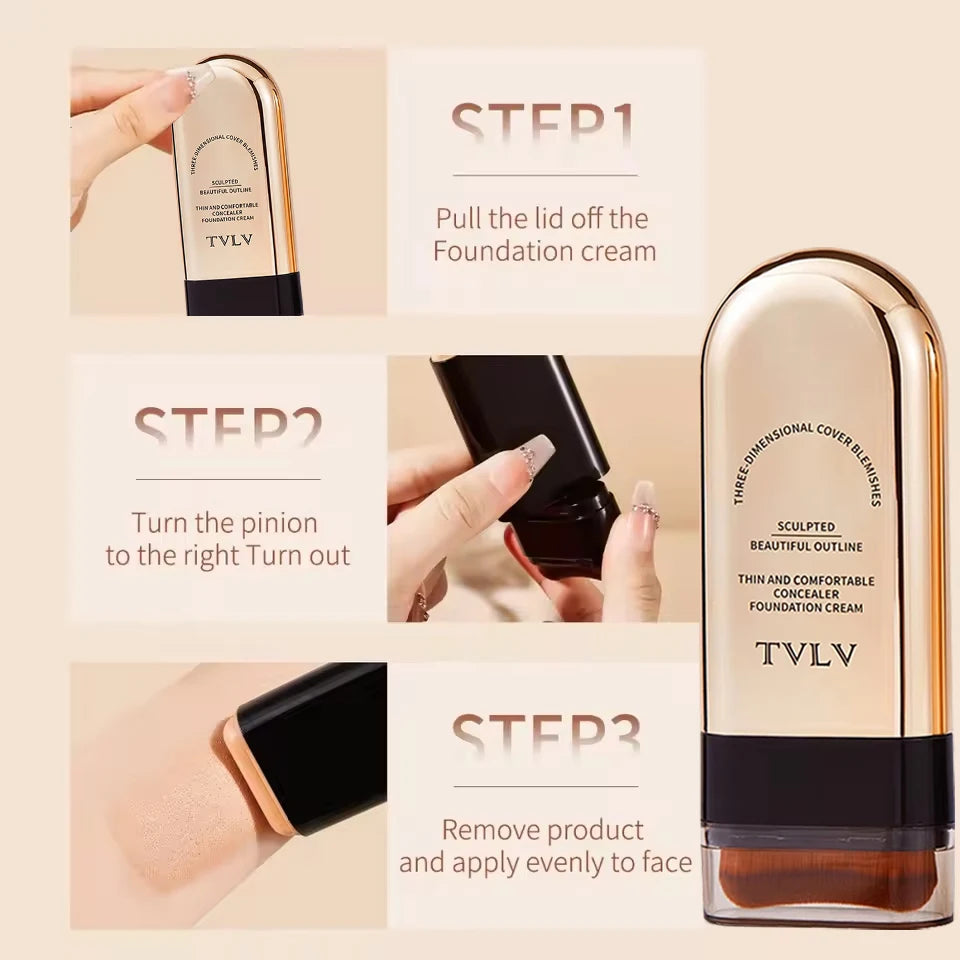 TVLV Skin Tint Stick Long Lasting Lightweight Waterproof Concealer Foundation Cream Flawless Tinted Face Contour Stick Makeup