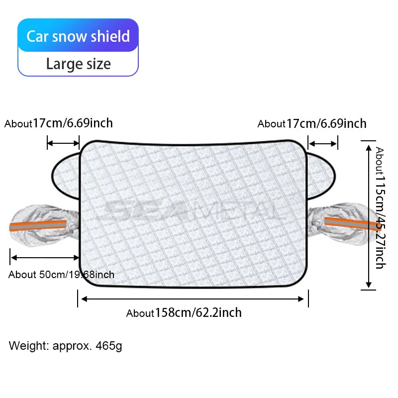 SEAMETAL Summer Windshield Cover UV Reflective Sun Shade Waterproof 4-Season Universal Sun Protection Cover Winter Snow Shield