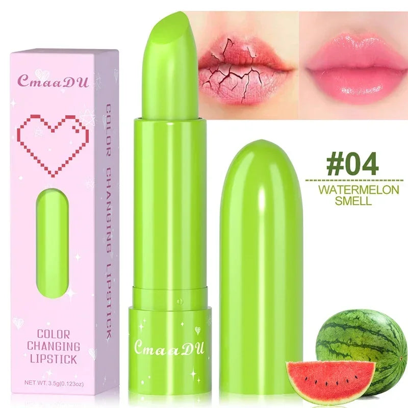 6Color Waterproof Fruit Color Tinted Shine Changing Moisturizing Nourishing Glow Play Lip Balm lipstick Colour Care